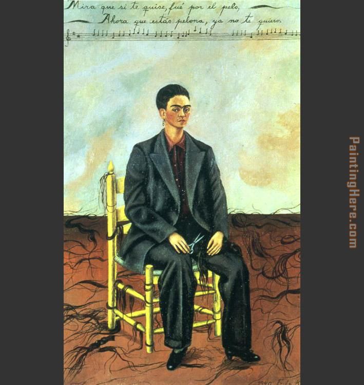 Frida Kahlo Self Portrait with Cropped Hair